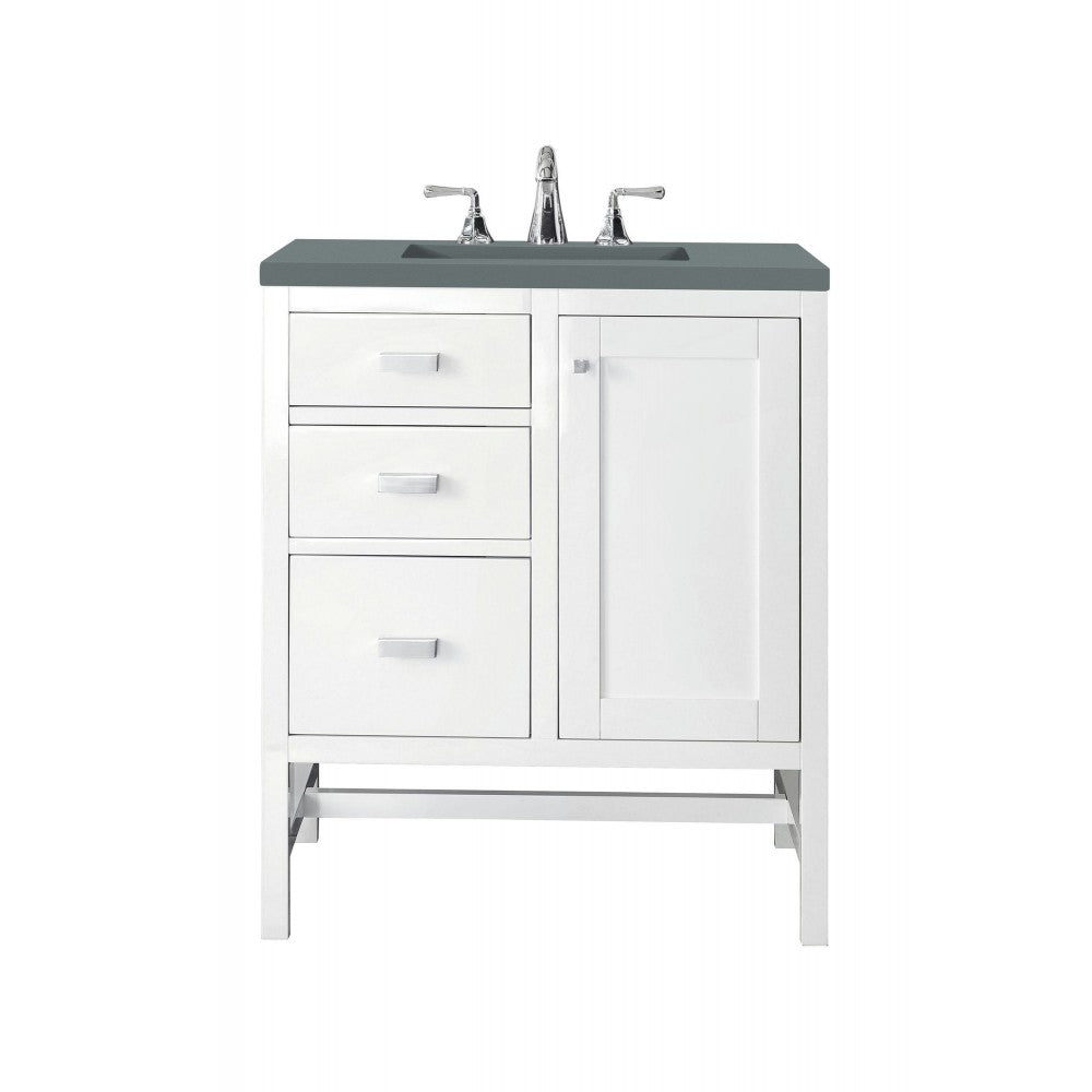 Addison 30" Single Vanity Cabinet, Glossy White, w/ 3 CM Cala Blue Top