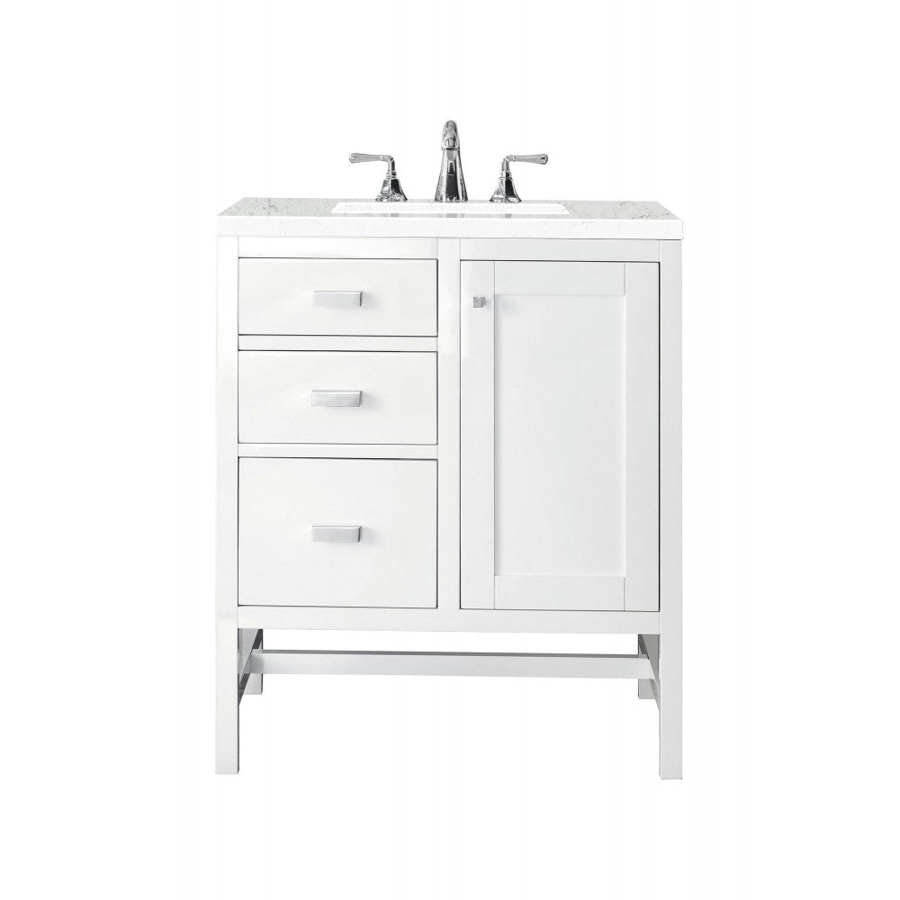 Addison 30" Single Vanity Glossy White w/ 3 CM Eternal Jasmine Pearl Quartz Top