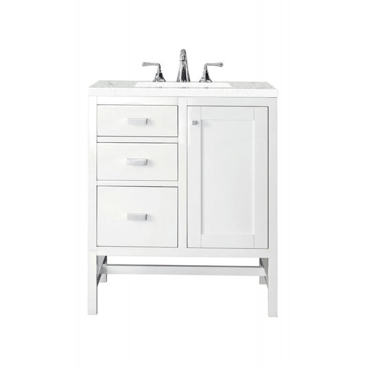 Addison 30" Single Vanity Glossy White w/ 3 CM Eternal Jasmine Pearl Quartz Top