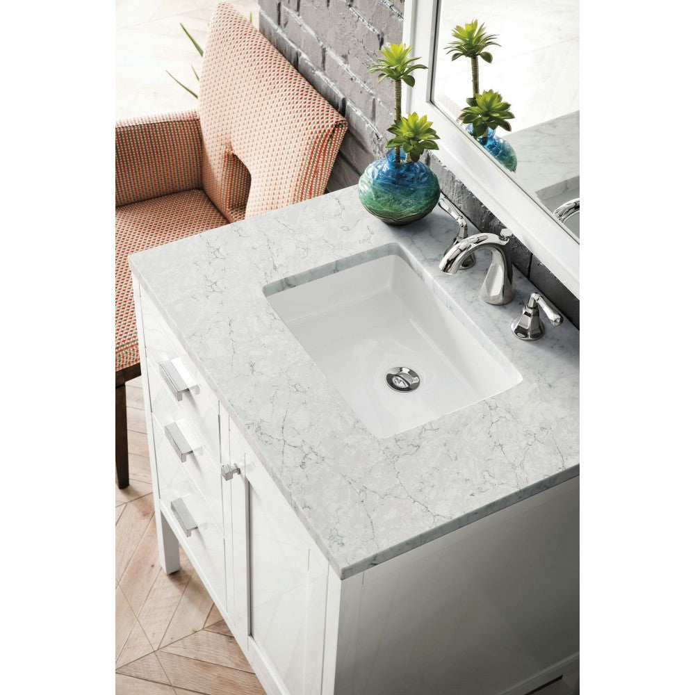 Addison 30" Single Vanity Glossy White w/ 3 CM Eternal Jasmine Pearl Quartz Top