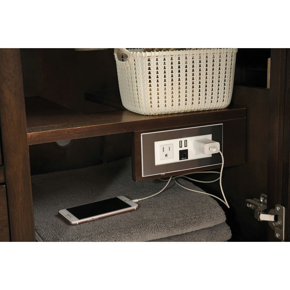 Addison 48" Single Vanity Cabinet, Mid Century Acacia, w/ 3 CM Carrara White Top