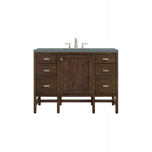 Addison 48" Single Vanity, Mid Century Acacia, w/ 3 CM Cala Blue Quartz Top