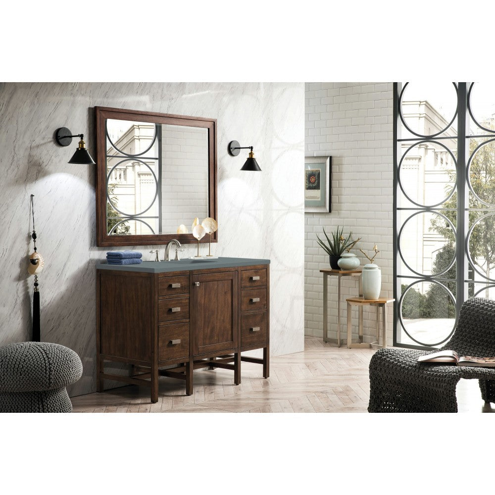 Addison 48" Single Vanity, Mid Century Acacia, w/ 3 CM Cala Blue Quartz Top