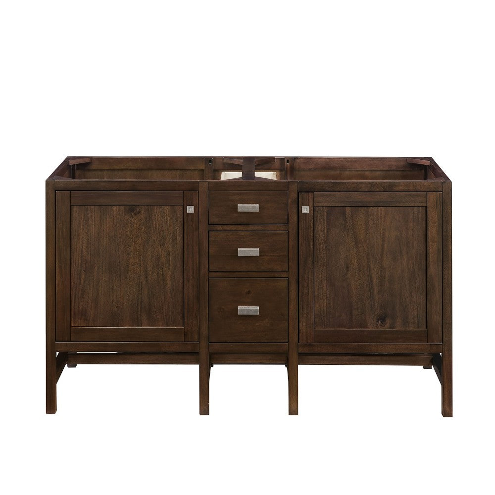 Addison 60" Double Vanity, Mid Century Acacia, w/ 3 CM Gray Expo Quartz Top