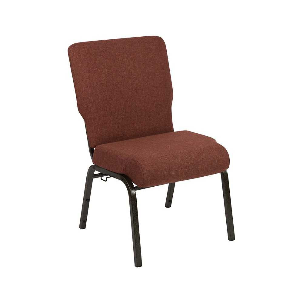 Advantage 20.5 in. Cinnamon Molded Foam Church Chair with Book Rack