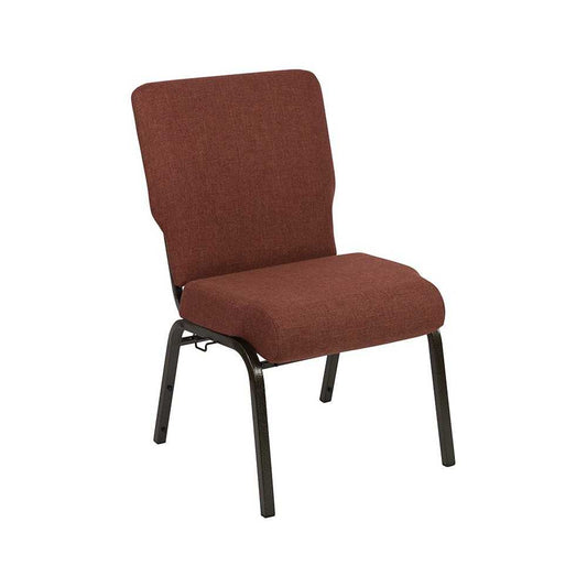 Advantage 20.5 in. Cinnamon Molded Foam Church Chair with Book Rack