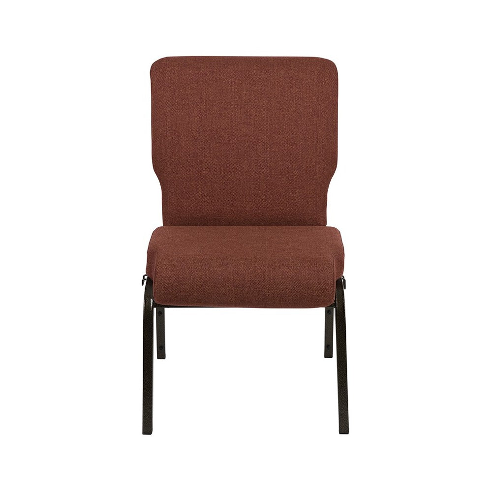 Advantage 20.5 in. Cinnamon Molded Foam Church Chair with Book Rack