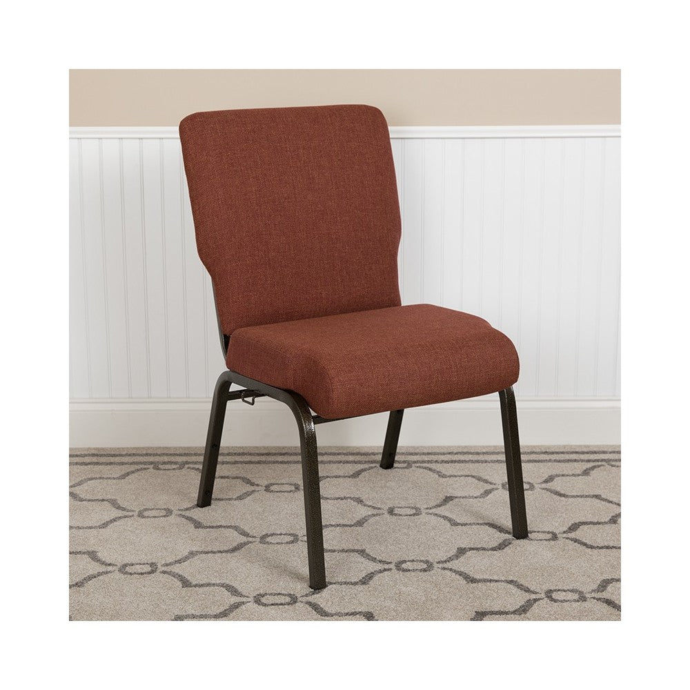 Advantage 20.5 in. Cinnamon Molded Foam Church Chair with Book Rack