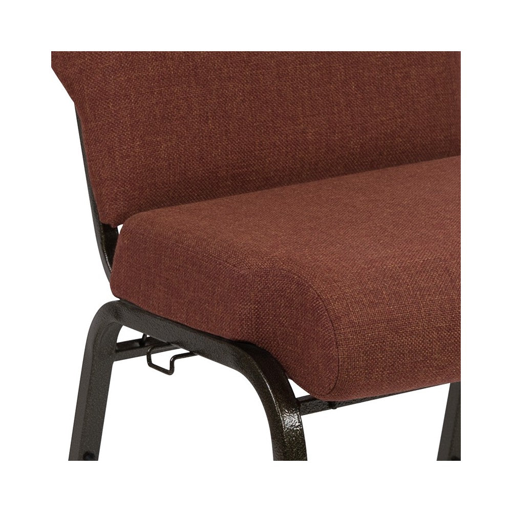 Advantage 20.5 in. Cinnamon Molded Foam Church Chair with Book Rack