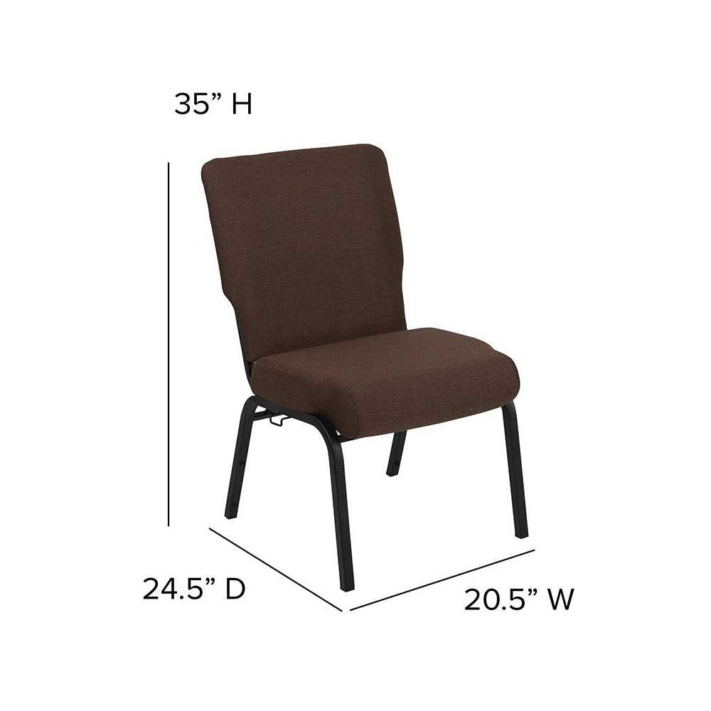Advantage 20.5 in. Java Molded Foam Church Chair with Book Rack