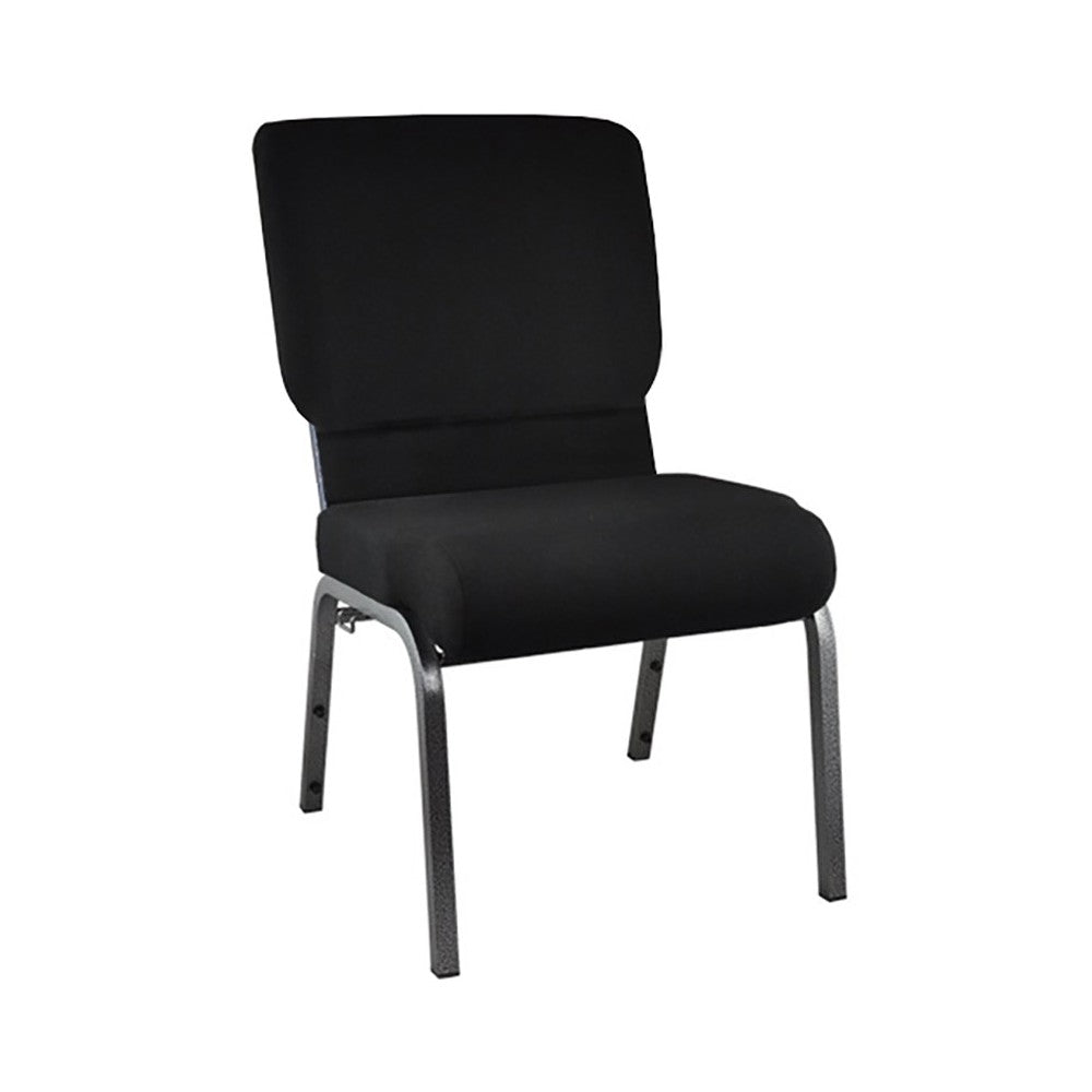 Advantage Black Church Chair with Book Rack 20.5 in. Wide