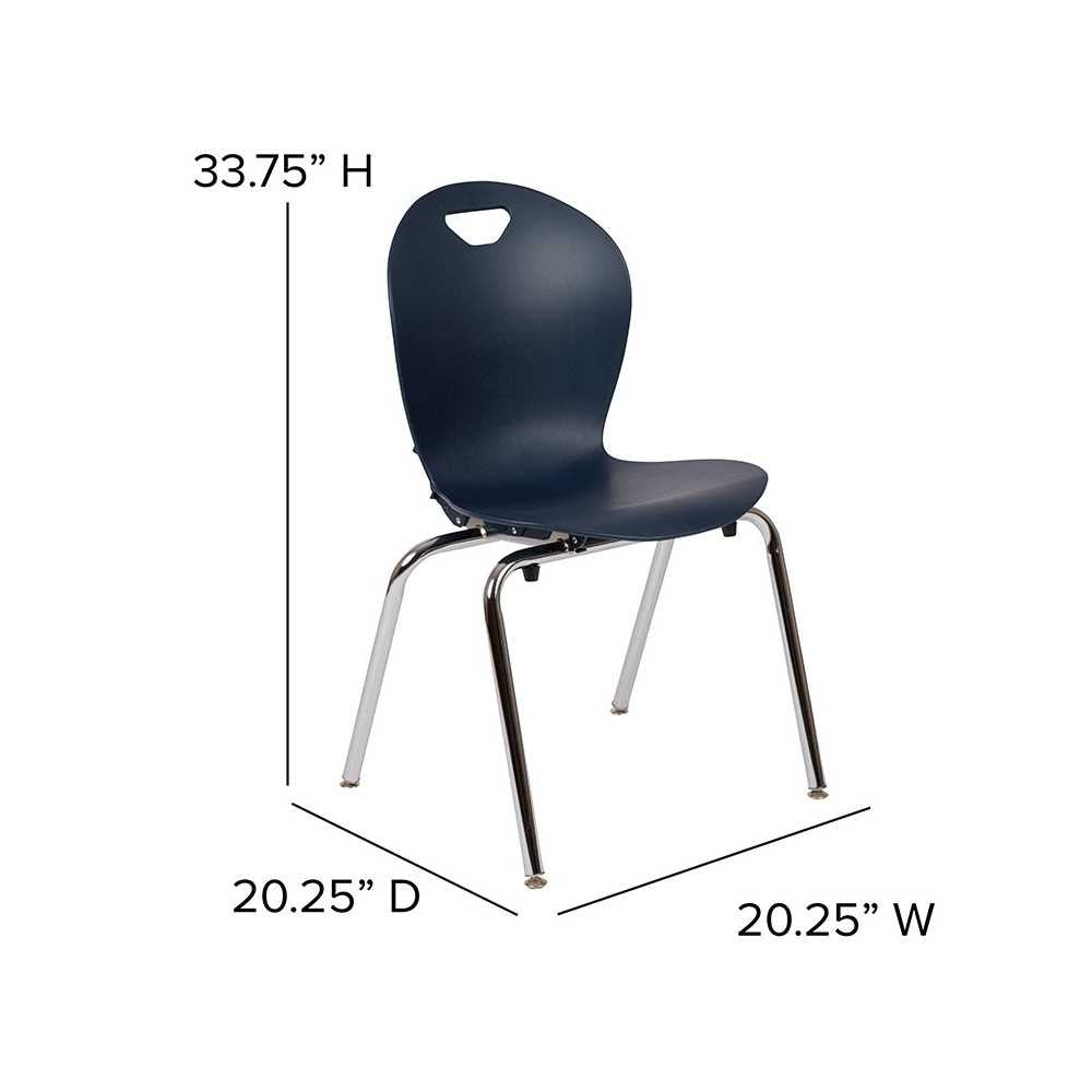 Advantage Titan Navy Student Stack School Chair - 18-inch