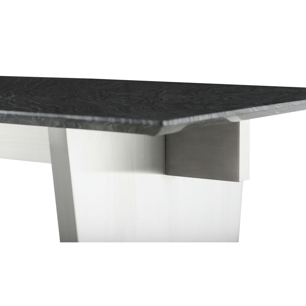 Aiden Black Wood Vein Stone Dining Table, HGNA568