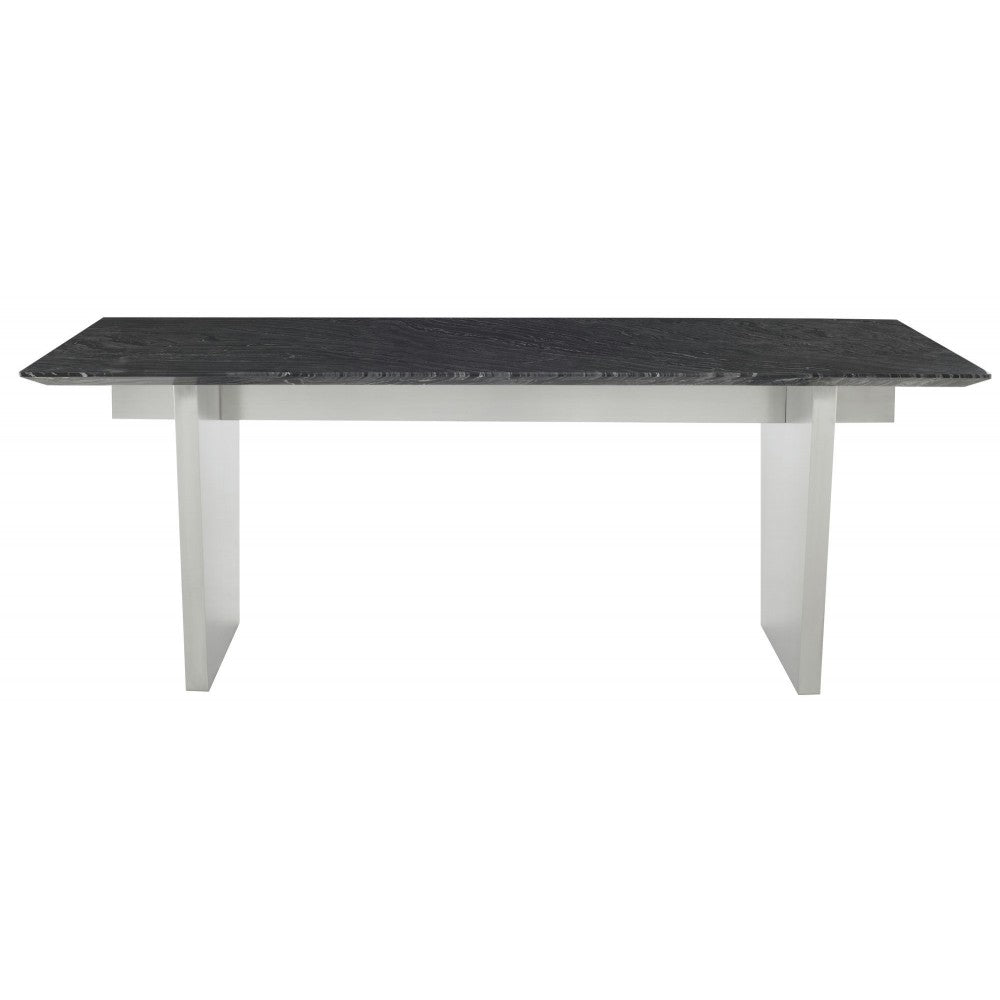 Aiden Black Wood Vein Stone Dining Table, HGNA568