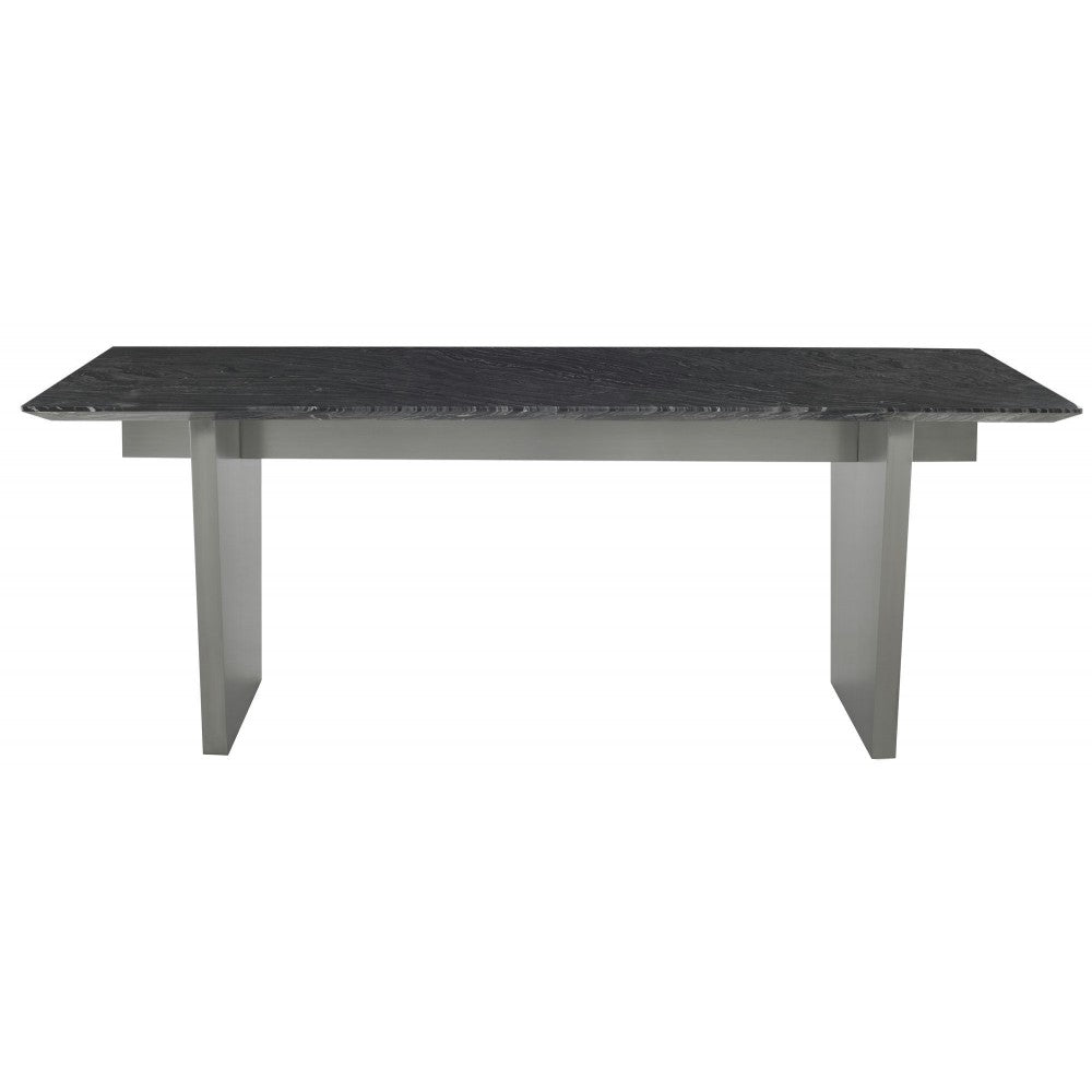 Aiden Black Wood Vein Stone Dining Table, HGNA580