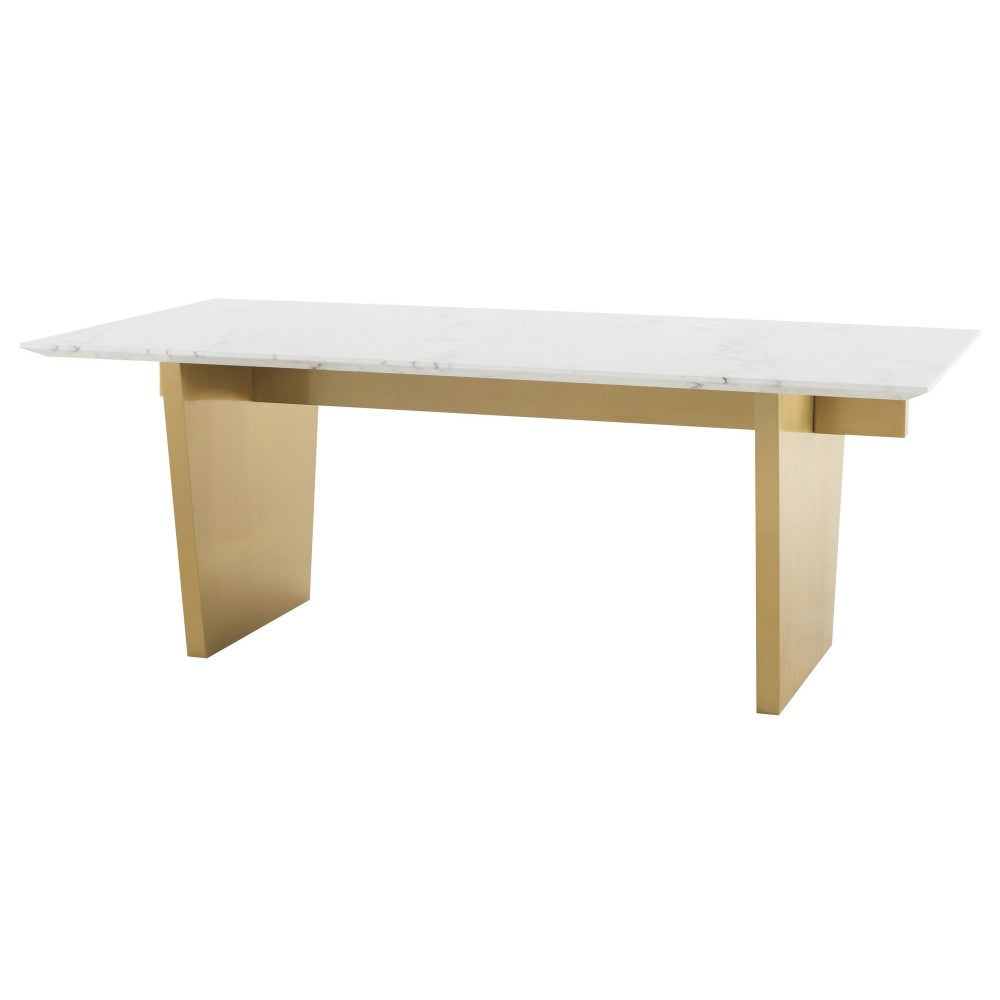 Aiden White Stone Dining Table, HGNA565