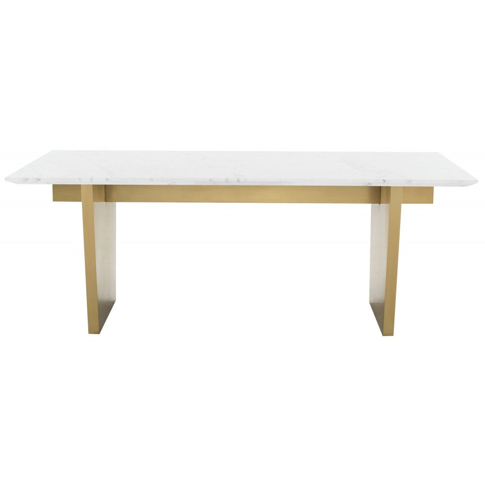 Aiden White Stone Dining Table, HGNA565