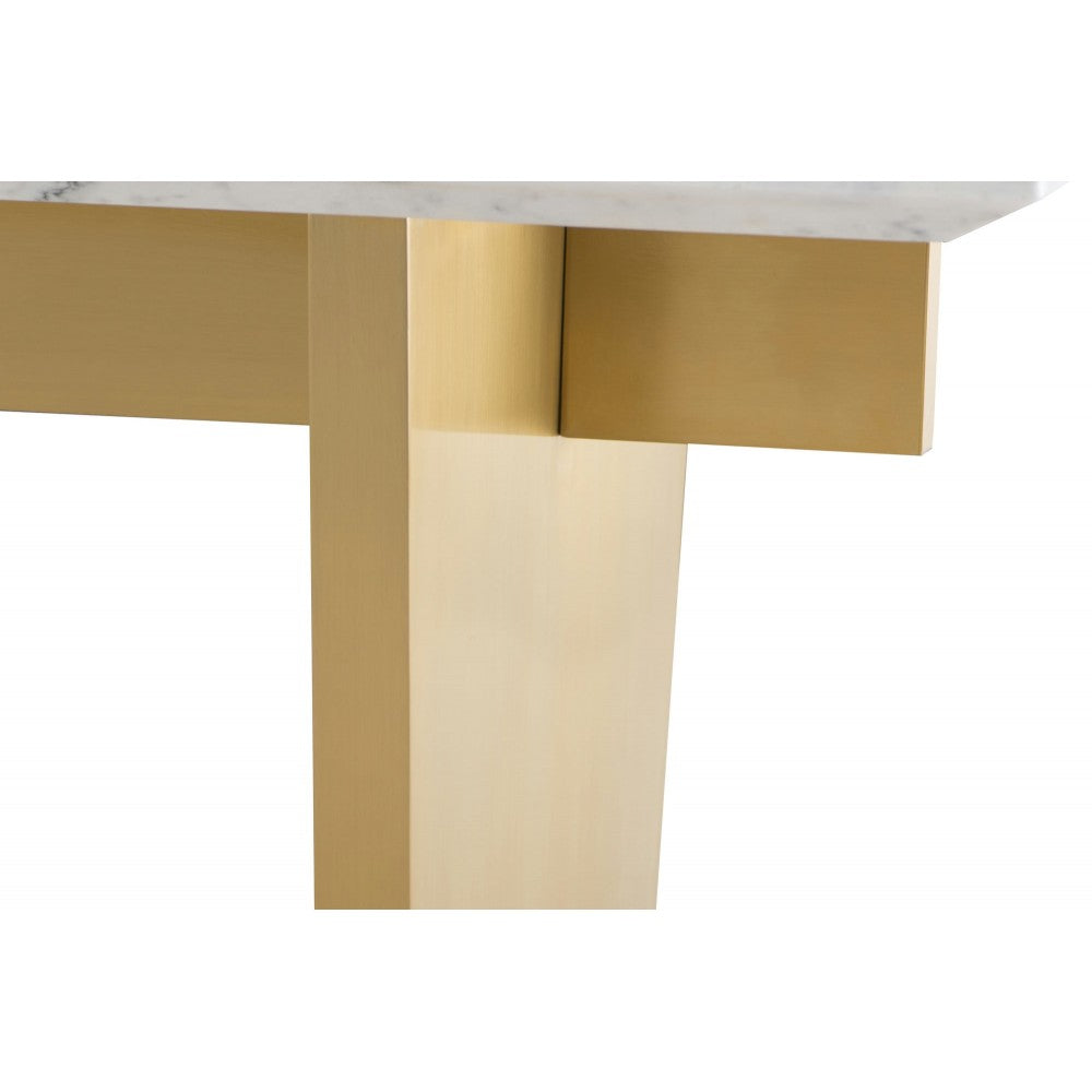 Aiden White Stone Dining Table, HGNA565