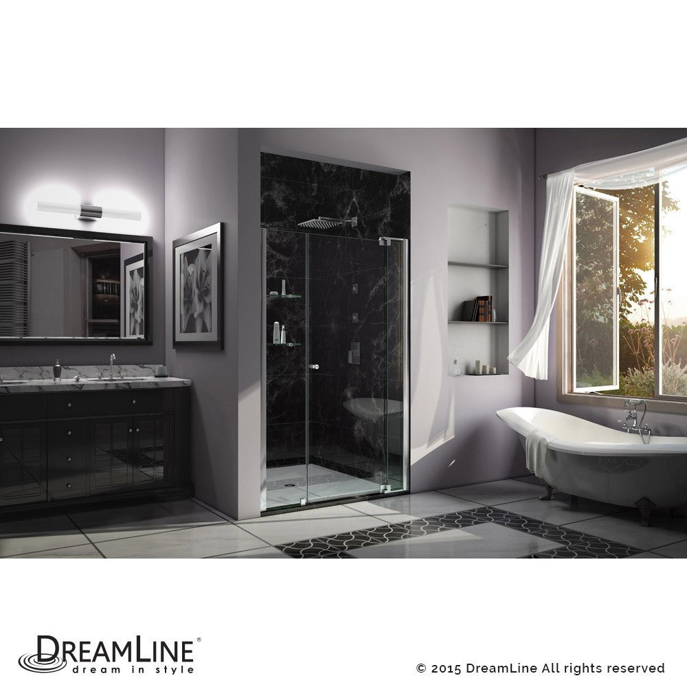 Allure 45-46 in. W x 73 in. H Frameless Pivot Shower Door in Chrome