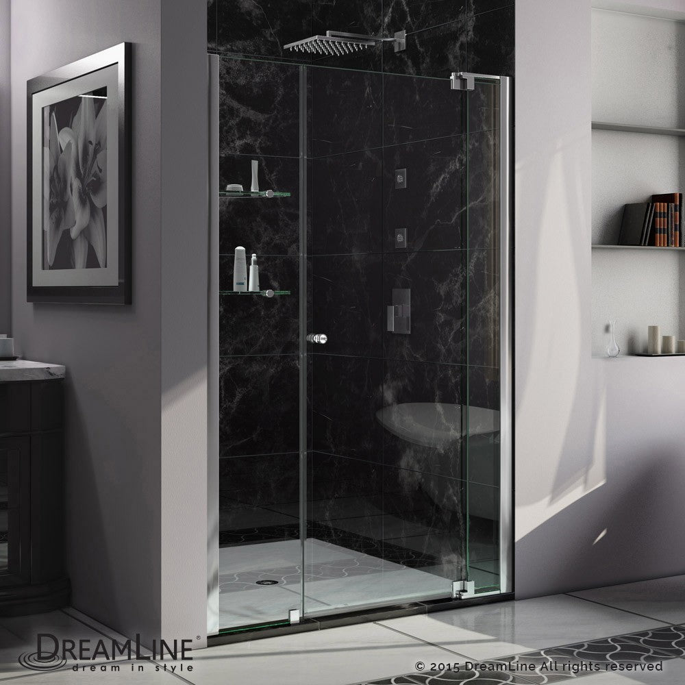 Allure 47-48 in. W x 73 in. H Frameless Pivot Shower Door in Chrome