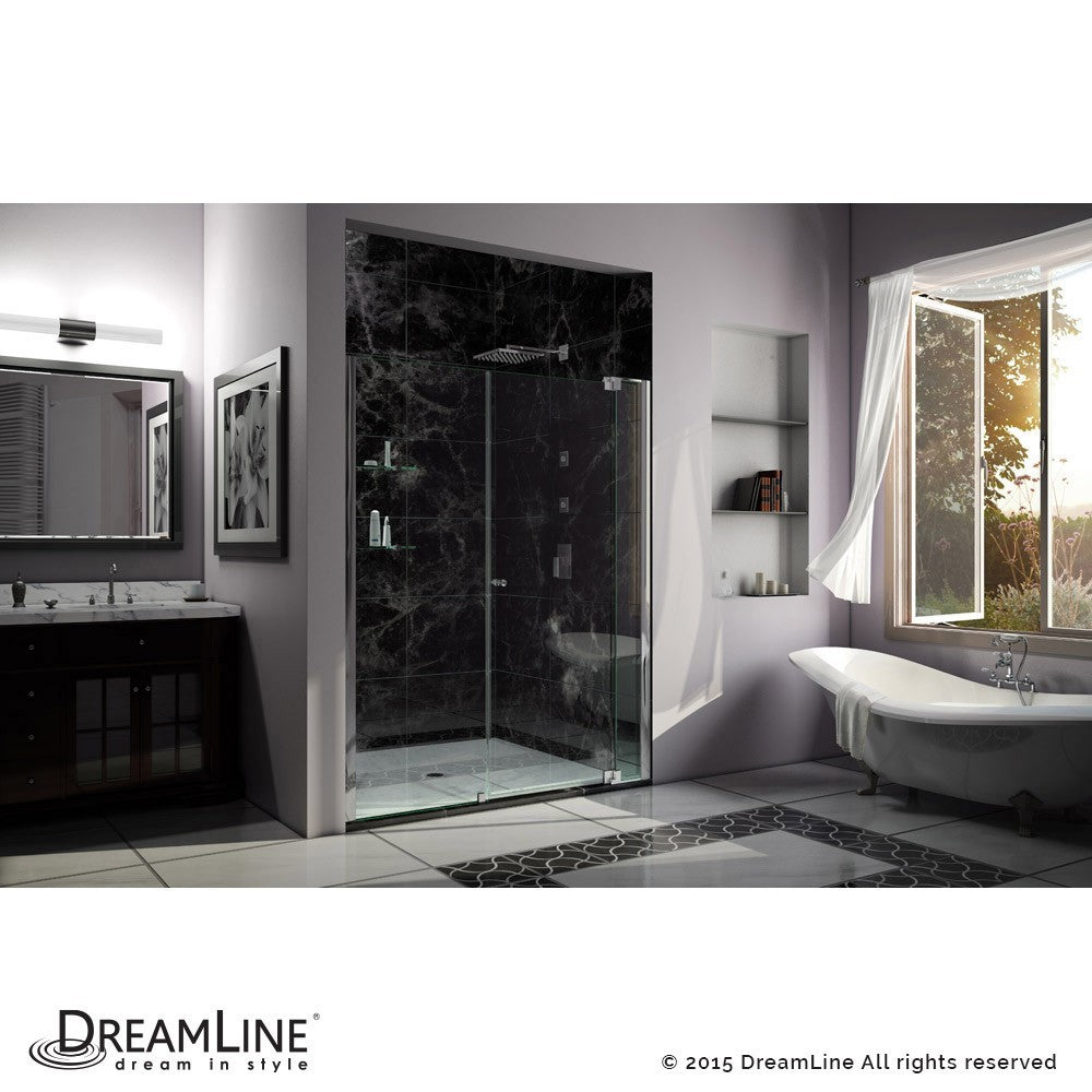 Allure 54-55 in. W x 73 in. H Frameless Pivot Shower Door in Chrome