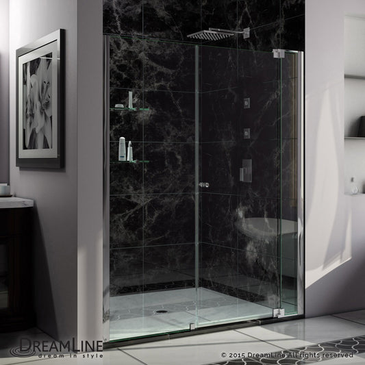 Allure 61-62 in. W x 73 in. H Frameless Pivot Shower Door in Chrome