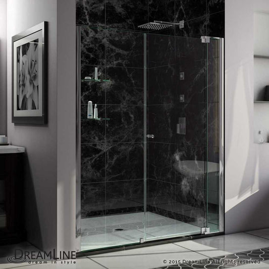 Allure 66-67 in. W x 73 in. H Frameless Pivot Shower Door in Chrome