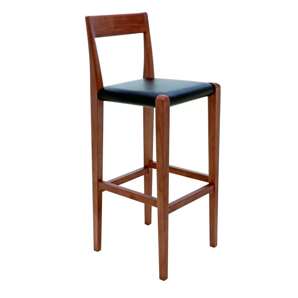 Ameri Black Leather Bar Stool