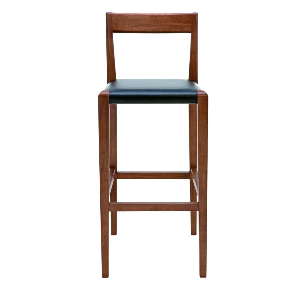 Ameri Black Leather Bar Stool