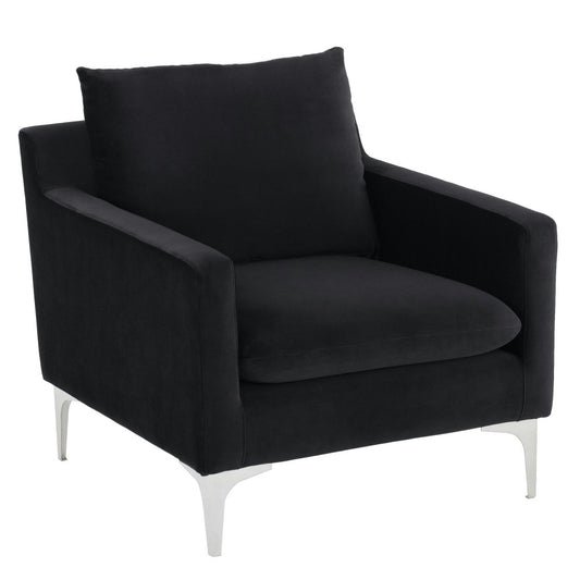 Anders Black Fabric Single Seat Sofa, HGSC588
