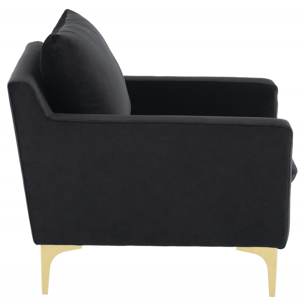 Anders Black Fabric Single Seat Sofa, HGSC589