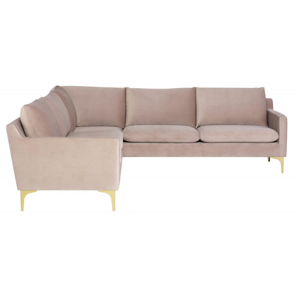 Anders Blush Fabric Sectional Sofa, HGSC832