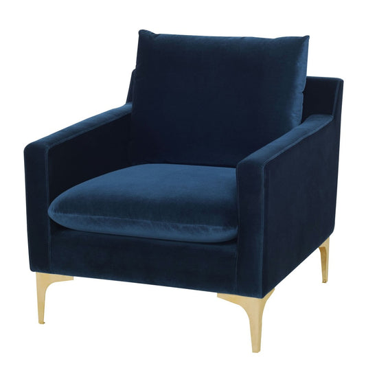 Anders Midnight Blue Fabric Single Seat Sofa, HGSC501