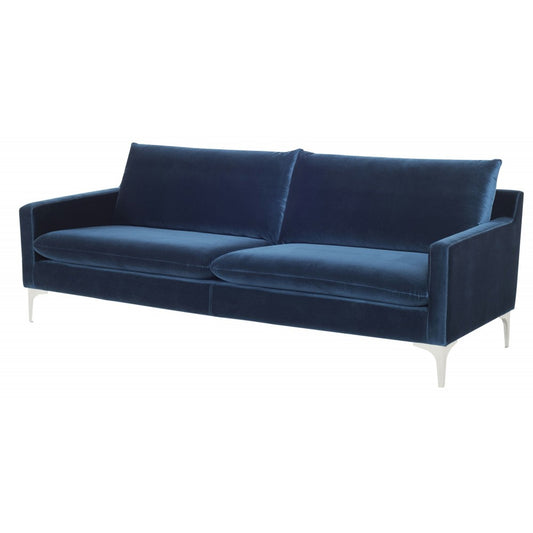 Anders Midnight Blue Fabric Triple Seat Sofa, HGSC376