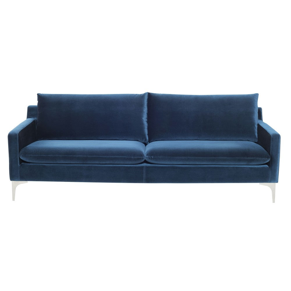 Anders Midnight Blue Fabric Triple Seat Sofa, HGSC376