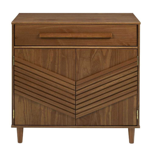 Anderson 32" Chevron Wood Detail Accent Cabinet - Caramel