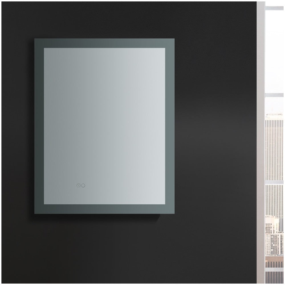 Angelo 24 Wide x 30 Tall Bathroom Mirror w/ Halo Style LED Lighting and Defogger