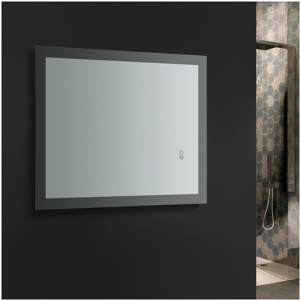 Angelo 24 Wide x 30 Tall Bathroom Mirror w/ Halo Style LED Lighting and Defogger