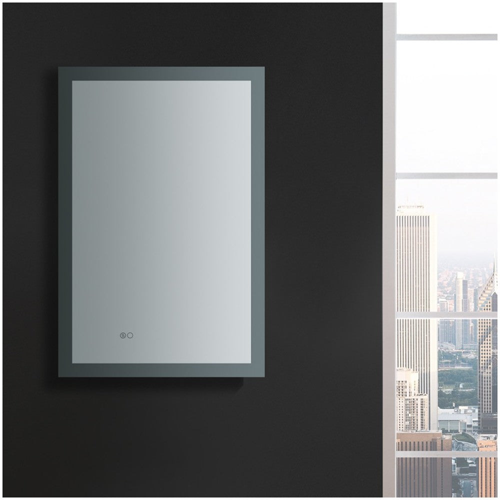 Angelo 24 Wide x 36 Tall Bathroom Mirror w/ Halo Style LED Lighting and Defogger