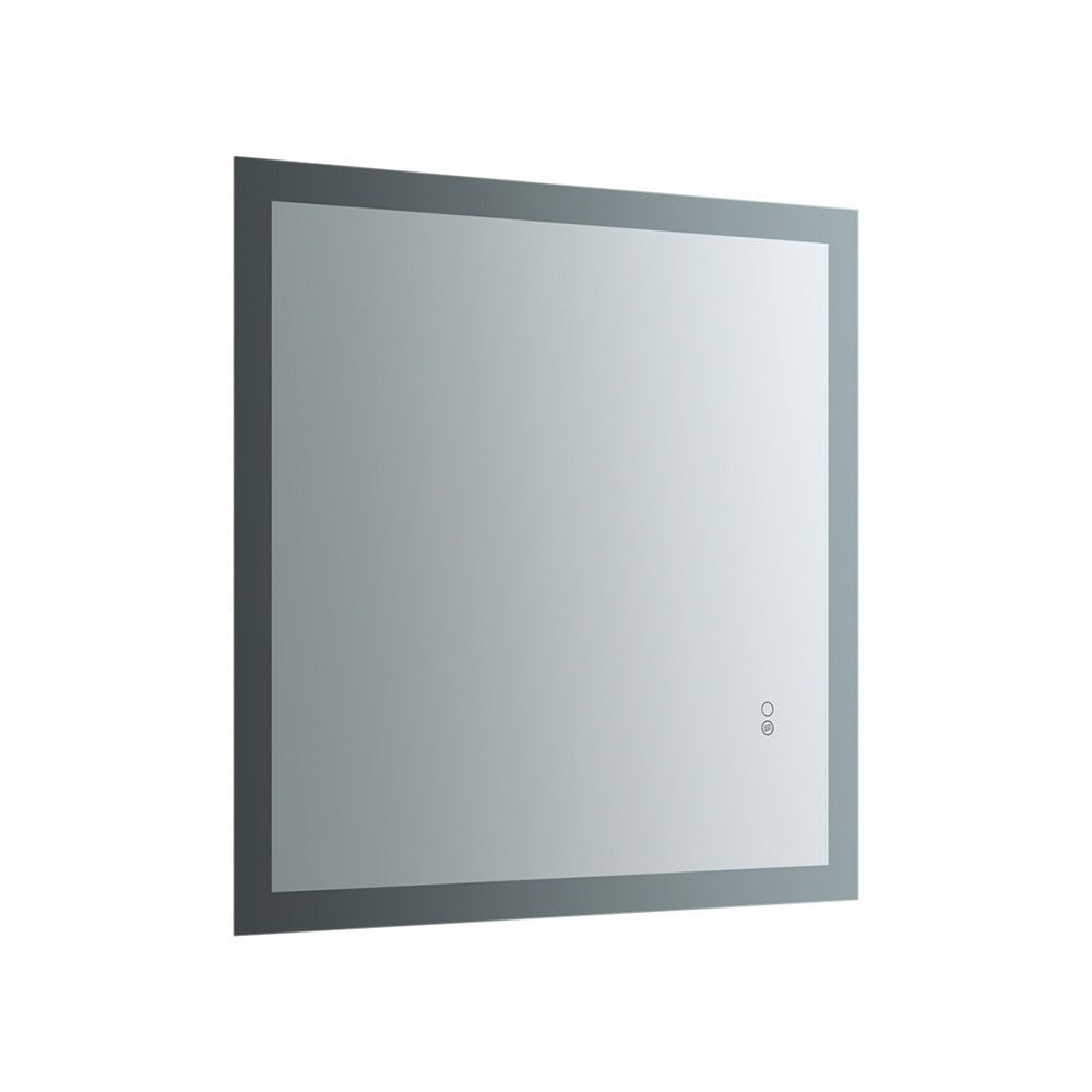 Angelo 30 Wide x 30 Tall Bathroom Mirror w/ Halo Style LED Lighting and Defogger