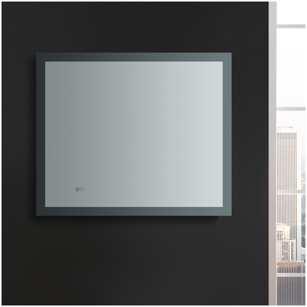 Angelo 36 Wide x 30 Tall Bathroom Mirror w/ Halo Style LED Lighting and Defogger