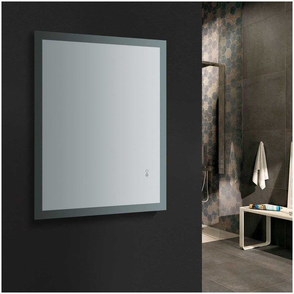 Angelo 36 Wide x 30 Tall Bathroom Mirror w/ Halo Style LED Lighting and Defogger