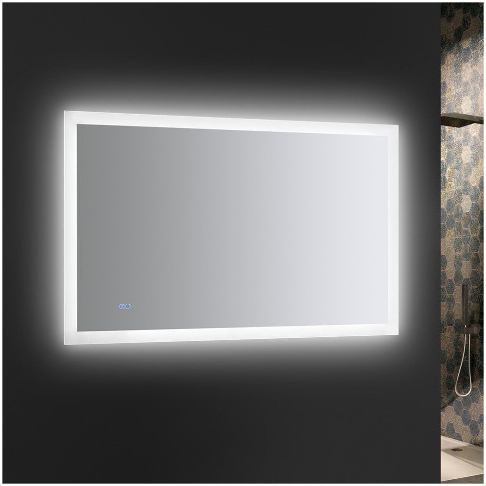 Angelo 48 Wide x 30 Tall Bathroom Mirror w/ Halo Style LED Lighting and Defogger