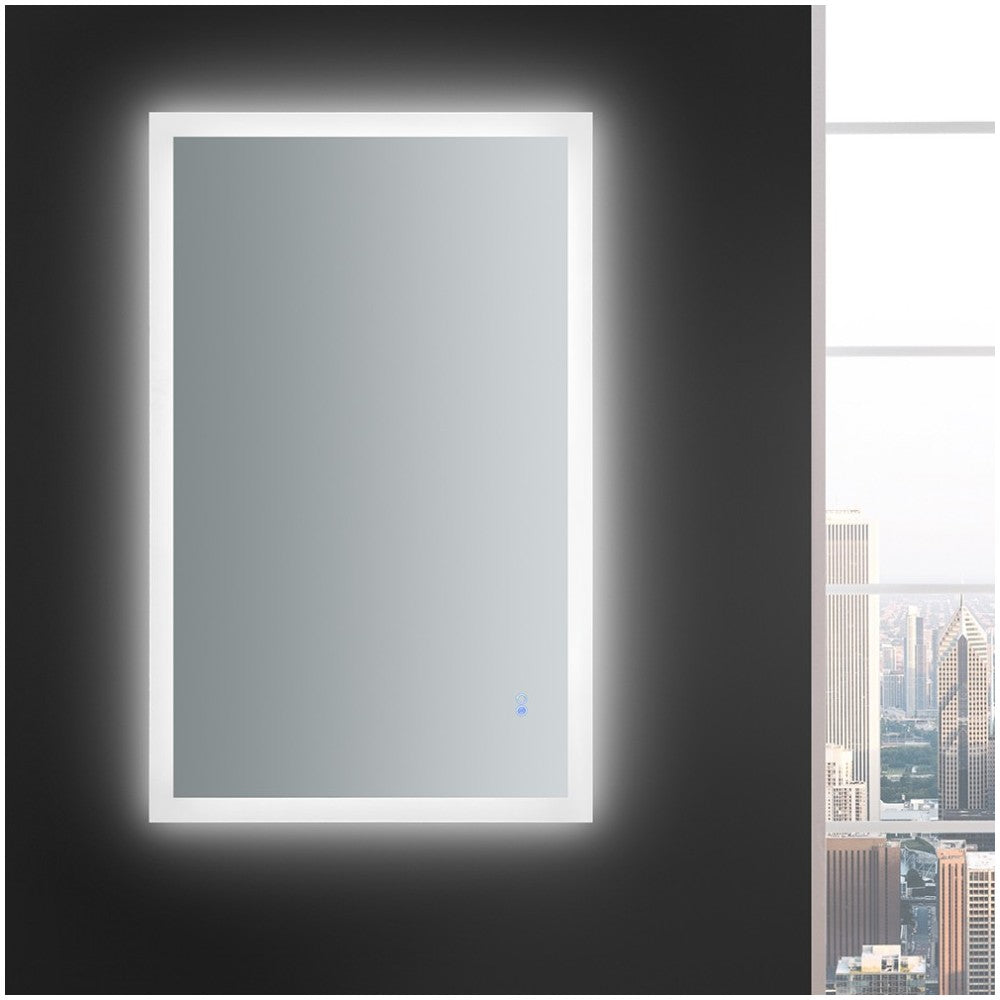 Angelo 48 Wide x 30 Tall Bathroom Mirror w/ Halo Style LED Lighting and Defogger