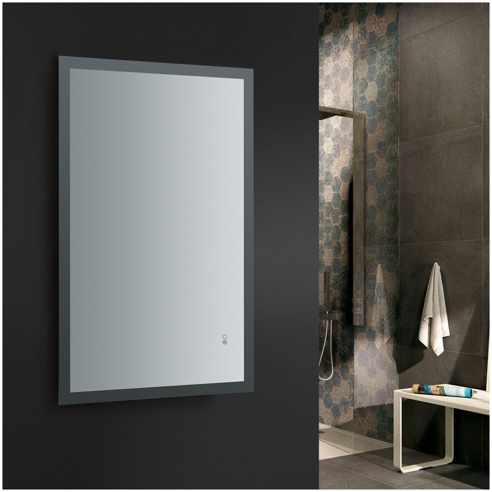 Angelo 48 Wide x 30 Tall Bathroom Mirror w/ Halo Style LED Lighting and Defogger