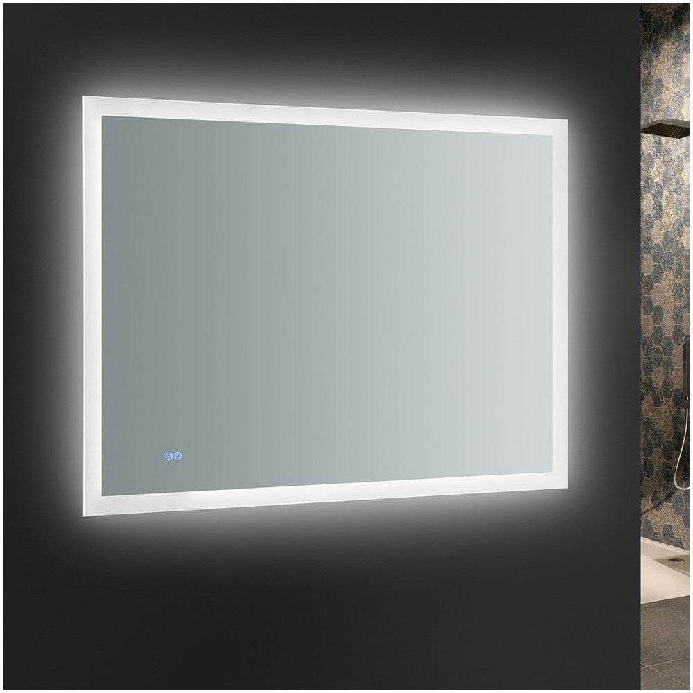 Angelo 48 Wide x 36 Tall Bathroom Mirror w/ Halo Style LED Lighting and Defogger