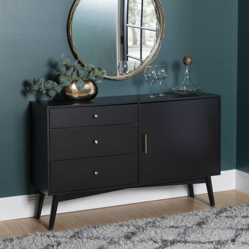 angelo:HOME 52" Mid Century Modern TV Stand - Black