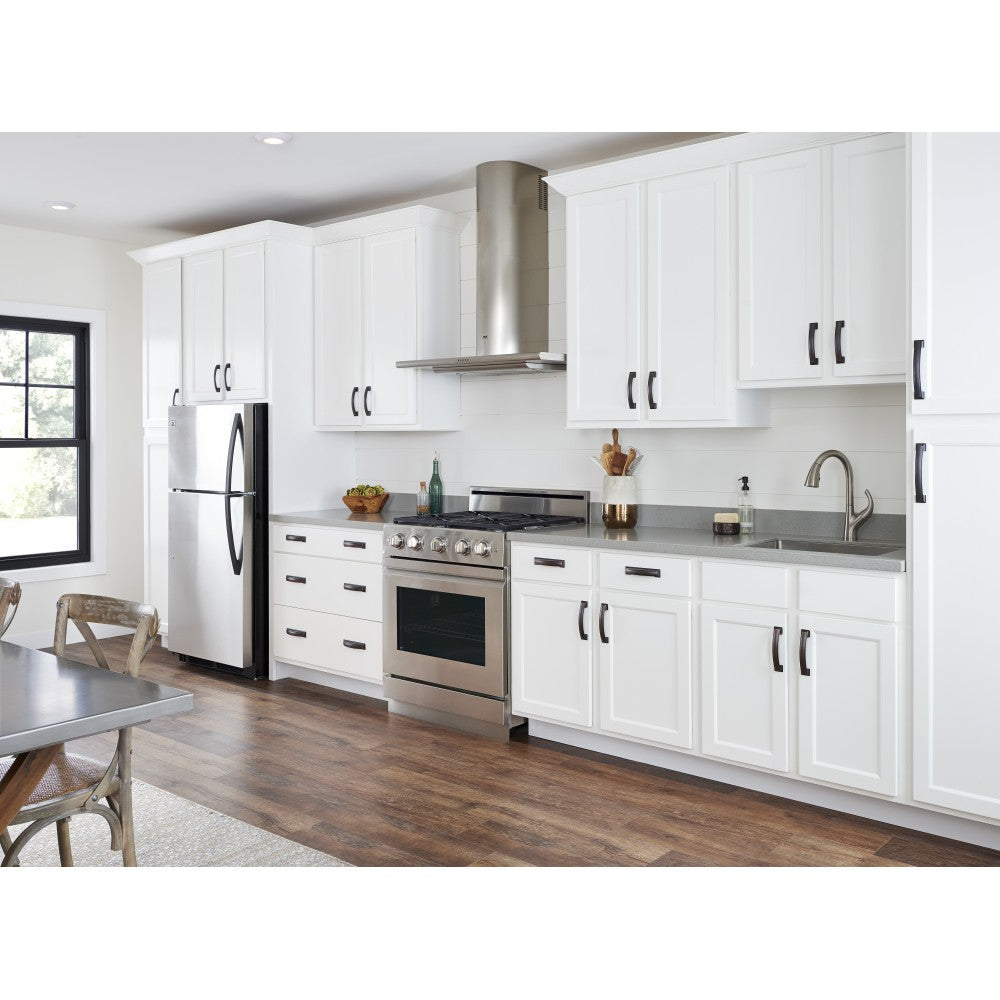 128 mm Center-to-Center Brushed Pewter Square Delmar Cabinet Pull