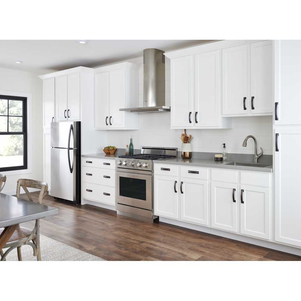 96 mm Center-to-Center Satin Bronze Asymmetrical Leyton Cabinet Pull