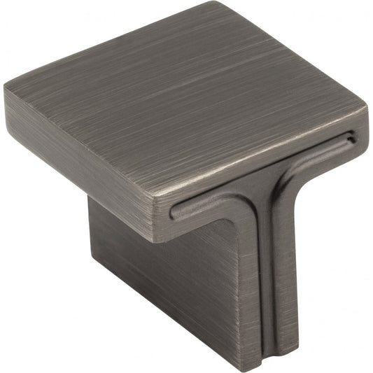 1-1/4" Overall Length Distressed Pewter Square Delmar Cabinet Knob